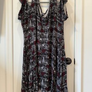 COCO Black and Red Floral Dress